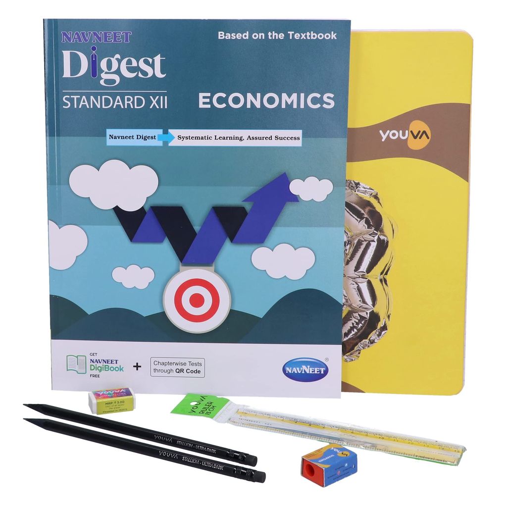 Navneet Youva Happiness Combo Economics Study Kit 2 (1 Digest + 1 Long Book + 2 Pencils + 1 Sharpener + 1 Eraser + 1 Scale) - Stationery | Buy online on ZillyBuy