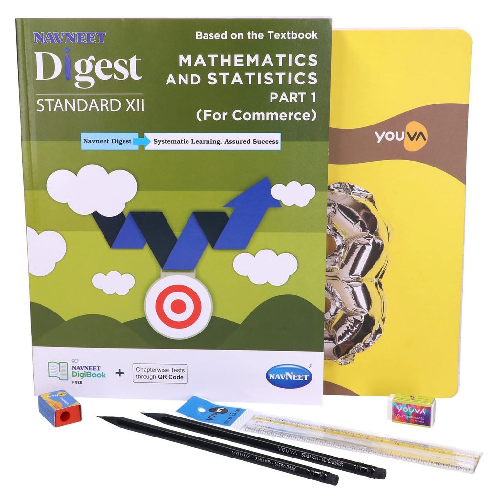 Navneet Youva Happiness Combo Mathematics Study Kit 1 Part 1 (1 Digest + 1 Three Subject Book + 2 Pencils + 1 Sharpener + 1 Eraser + 1 Scale) - Stationery | Buy online on ZillyBuy