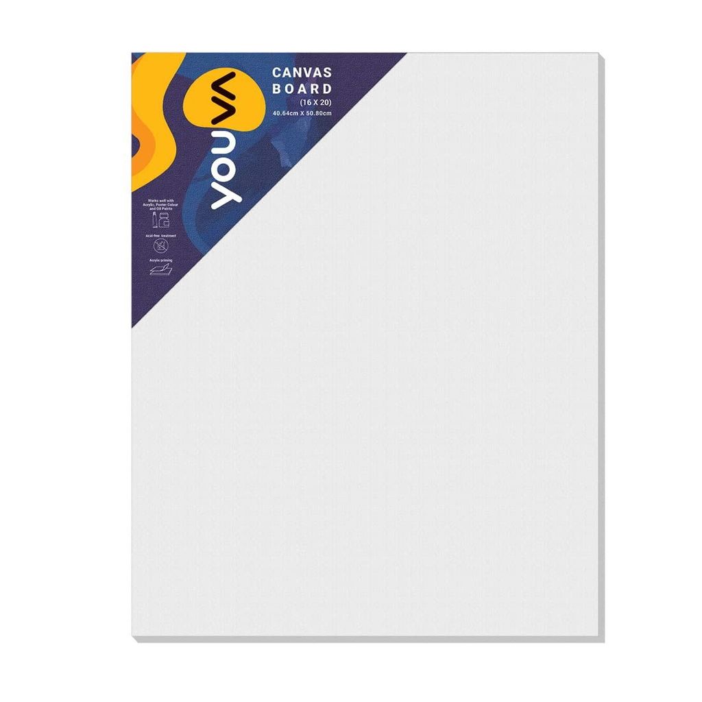 Navneet Youva | Primed Canvas Board for Acrylic and Oil Colour Painting | 16x20 inch | for Students and Budding Artists - Stationery | Buy online on ZillyBuy
