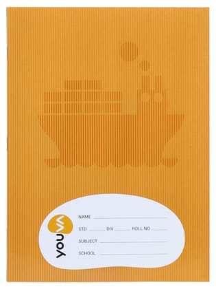 Navneet Youva | Full Bound | Brown Note Book | 15.5 cm x 18.8 cm | 1 Side Ruled & 1 Side Plain | 76 Pages | Pack of 12