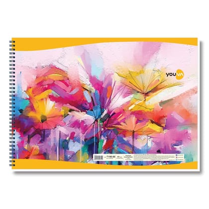 Navneet Youva | Spiral Wiro Binding | Drawing Book | A3 Size (29.7cm x 42cm) | 60 Pages | Pack of 1, Multicolor