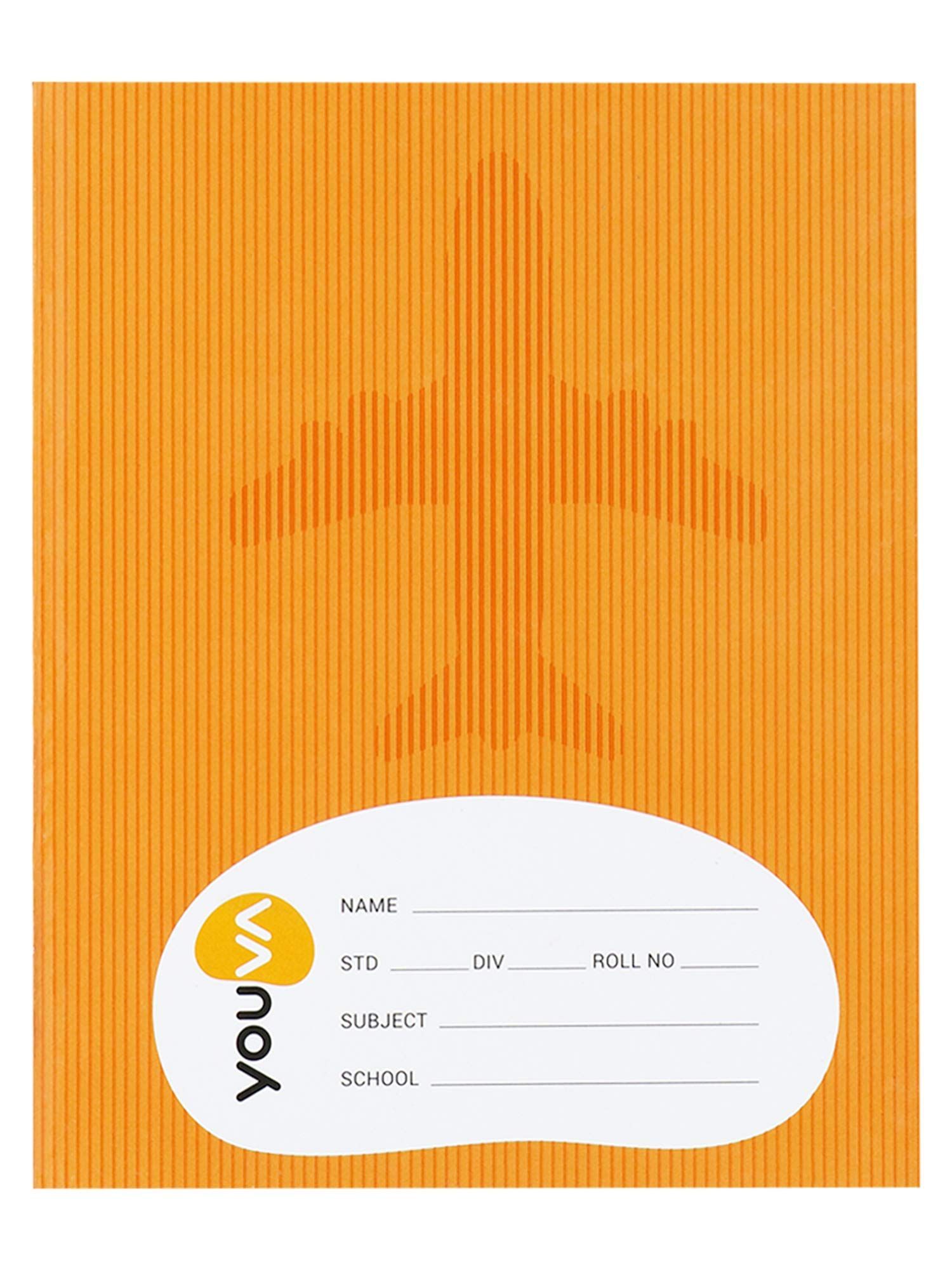 Navneet Youva | Full Bound | Brown Note Book | 15.5cmx18.8cm | 1 Side Red & Blue-1 Side Plain | 172 Pages | Pack of 12