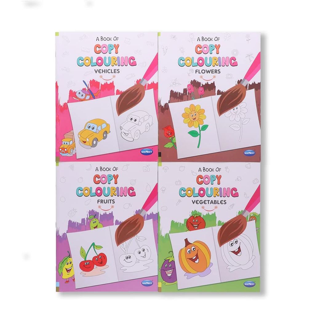 Navneet A Book of copy colour - Themes - Vegetables, Fruits, Flowers, Vehicles Navneet Education Limited - Stationery | Buy online on ZillyBuy