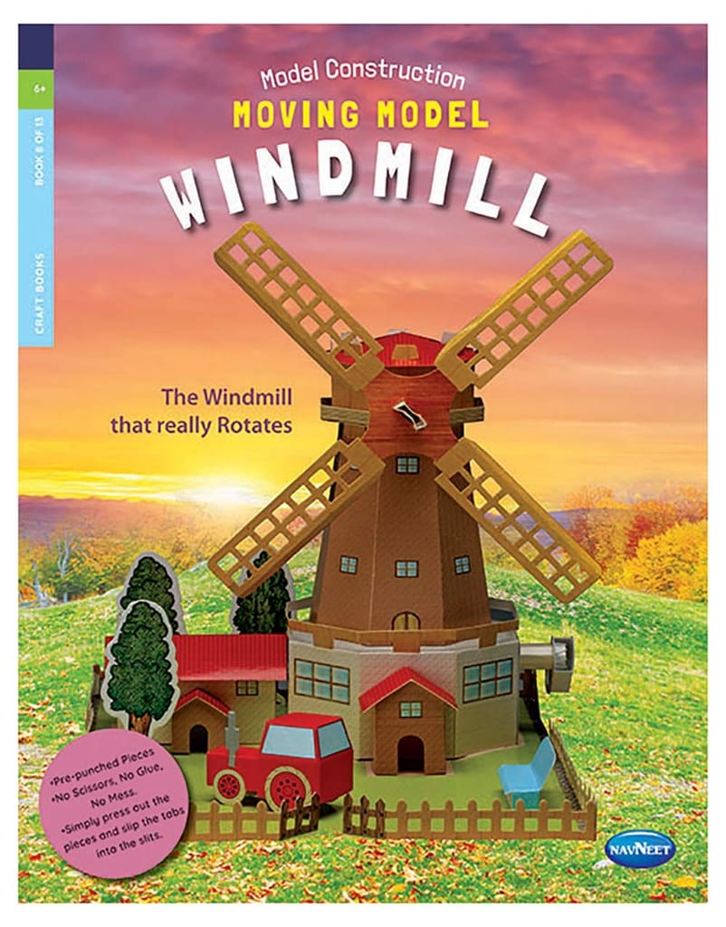 Navneet Model Construction Moving Model Wind Mill- Stem Learning Book - 3D Paper Models for kids - Fun DIY Crafts - School Project - Mess Free activities- No Scissors & Glue [Paperback] Navneet Education - Stationery | Buy online on ZillyBuy
