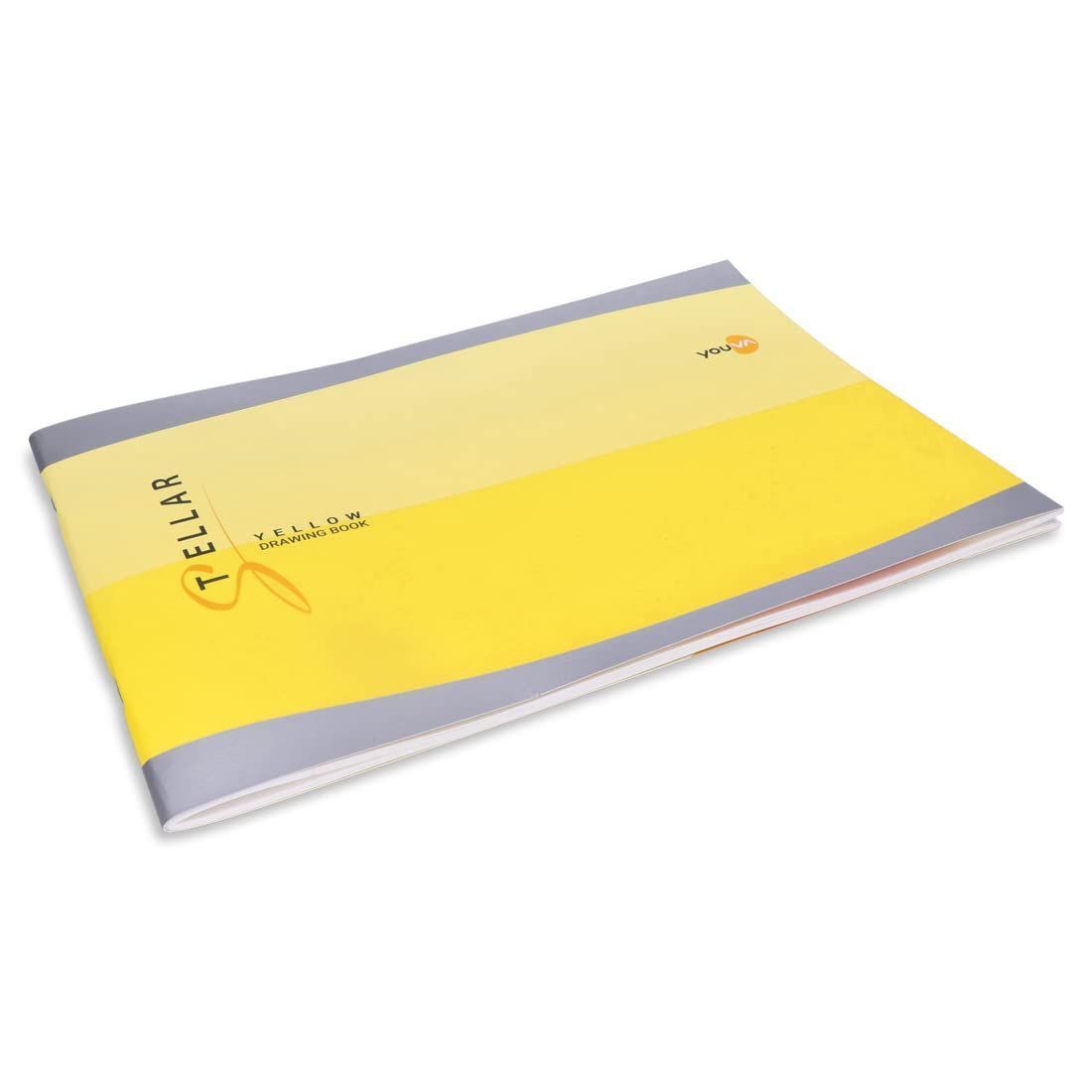 Navneet Youva | Stellar Yellow Drawing Book for Students and Budding Artists | Size: A4 Size - 21 cm x 29.7 cm | 36 Pages | Pack of 3