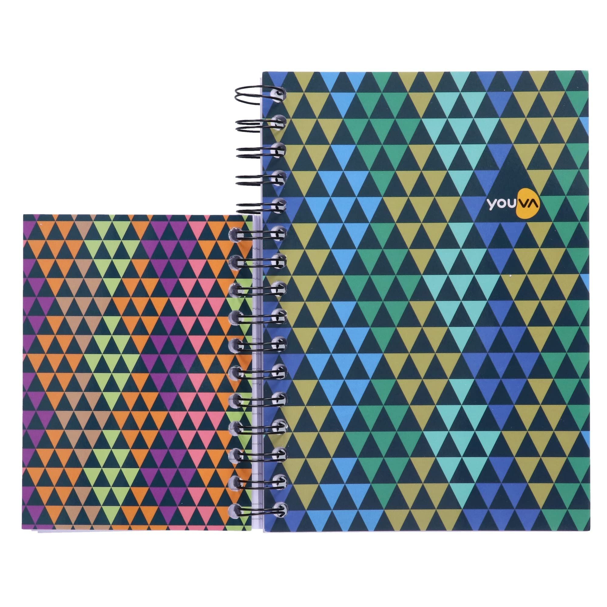 Navneet Youva Dual A5 & A6 Single Line Wiro Bound Notebook for College & Office Use, Pack of 2, Multicolour (23981)