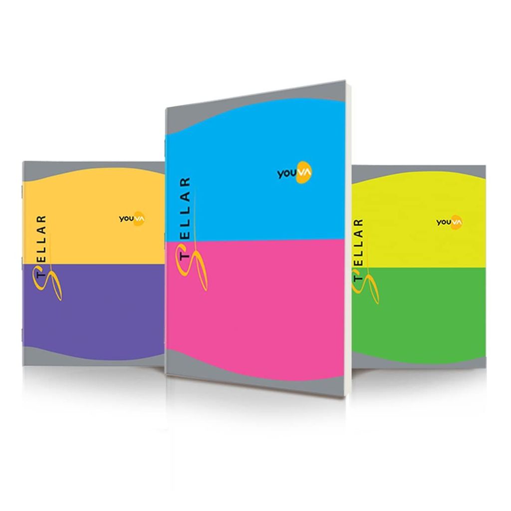 Navneet Youva Stellar | Soft Bound Long Book | A4 Size 21 cm x 29.7 cm | Single Line | 228 Pages | Pack of 3, Multicolor, (23962) - Stationery | Buy online on ZillyBuy
