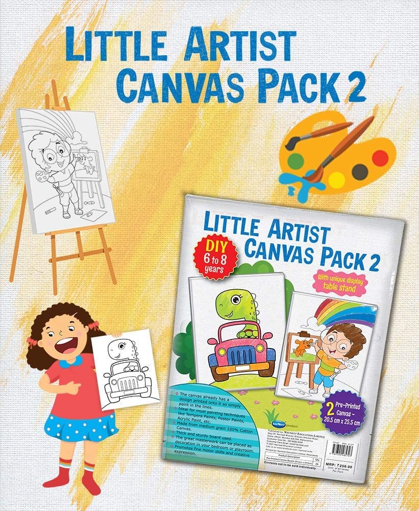 Navneet Little Artist Canvas Pack 2 - for 6 to 8 Years Kids (Pack Contains 2 Canvas Boards)