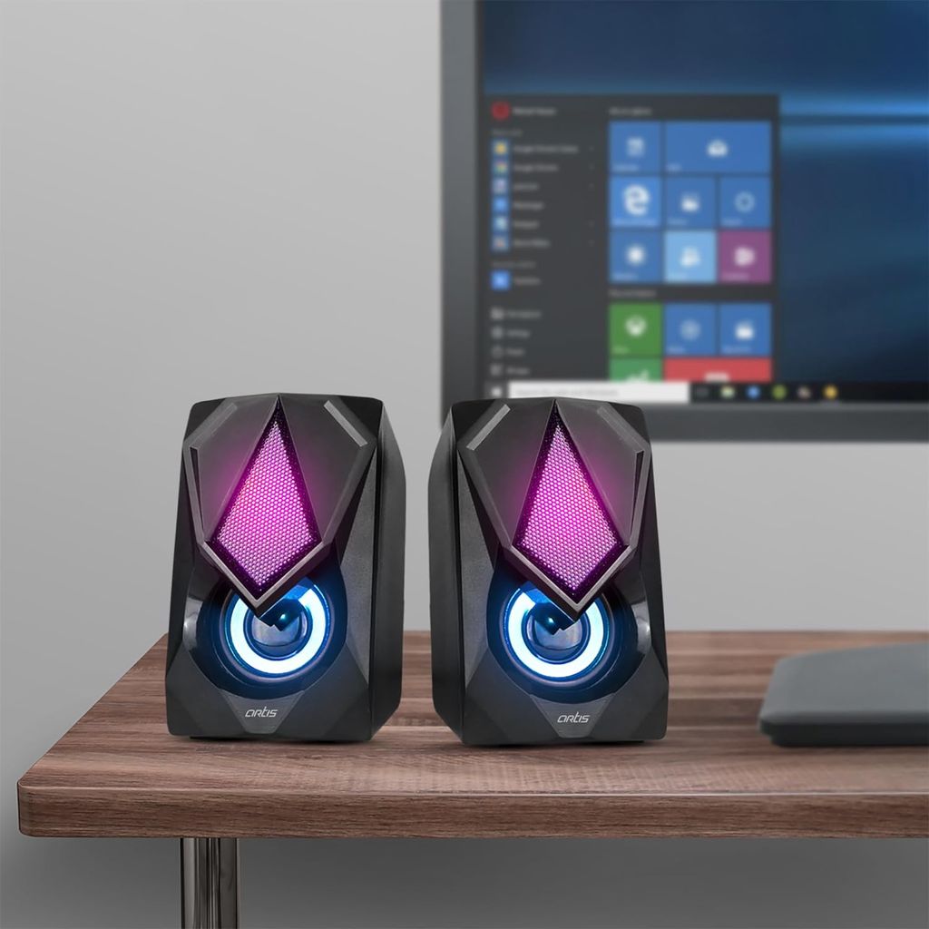 Elevate Your Audio Experience: Artis S21 2.0 Stereo USB Speakers (Black)