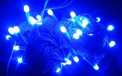 Blue LED Lighting/Rice Lights/String Lights/Fairy Lights with Constant Function, 9.9 Meter Length & 42 LED Bulbs