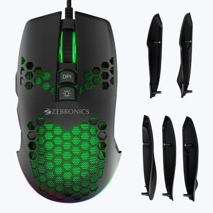Zebronics Crosshair Premium Gaming RGB USB Mouse with Up to 7200 Dpi