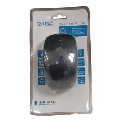 Black USB Wireless Mouse | 1200 DPI, Auto Sleep, Long Battery Life (requires 2 AAA Batteries)