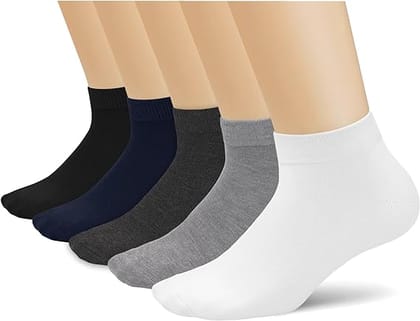 CHINTELS Unisex Solid Ankle Length  (Pack of 5)