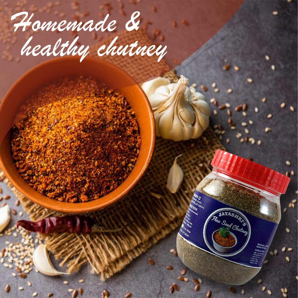 JAYASHRI HOMEMADES Flax Seed Chutney | Homemade and Healthy | Jawas Chutney | Alsi Chutney | 250 GMS