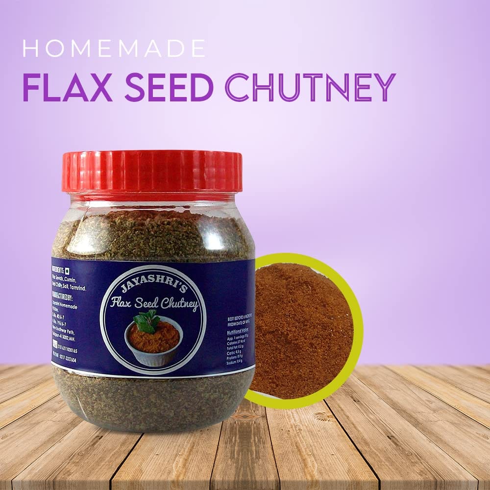 JAYASHRI HOMEMADES Flax Seed Chutney | Homemade and Healthy | Jawas Chutney | Alsi Chutney | 250 GMS