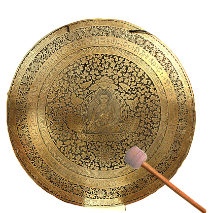 A.M. Maker | Brass| Tibetan Flat Gong | Crafts Bell | Religious Style | Wind Gong | Percussion | Music Instrument | Metal Brass | Flat Gong |  Glow Polish Copper Gold