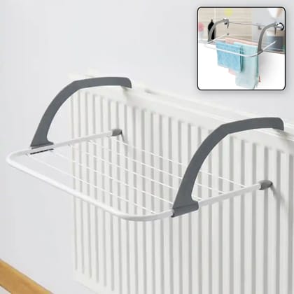6123 Metal Steel Folding Drying Rack for Clothes Balcony Laundry Hanger for Small Clothes Drying Hanger Metal Clothes Drying Stand, Socks and Plant Storage Holder Outdoor / Indoor Clothes-Towel D