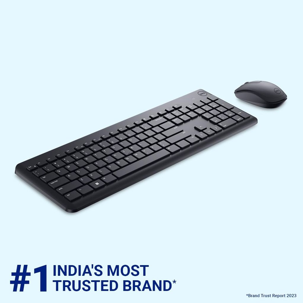 Dell USB Wireless Keyboard and Mouse combo - KM3322W, Anti-Fade & Spill-Resistant Keys, up to 36 Month Battery Life