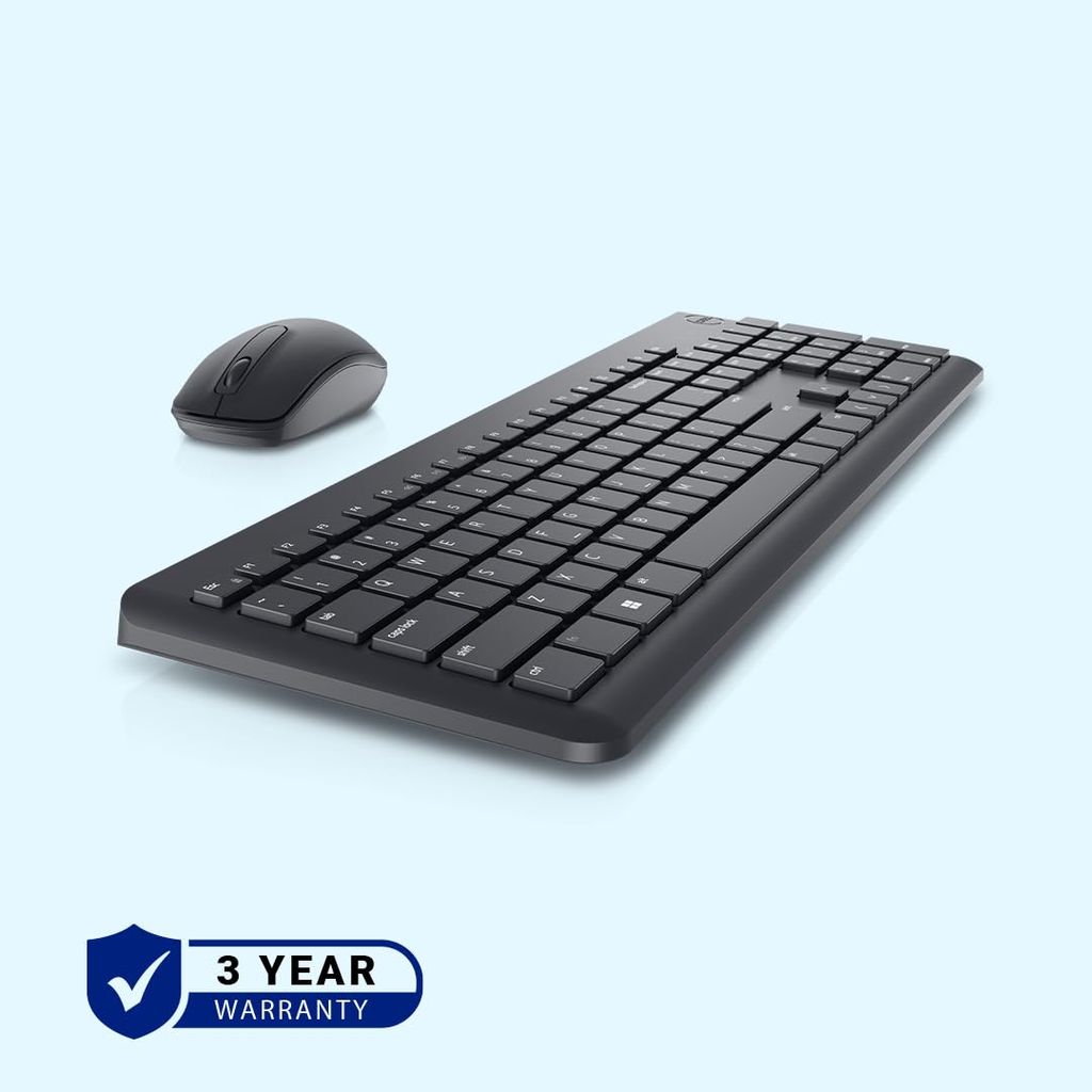 Dell USB Wireless Keyboard and Mouse combo - KM3322W, Anti-Fade & Spill-Resistant Keys, up to 36 Month Battery Life
