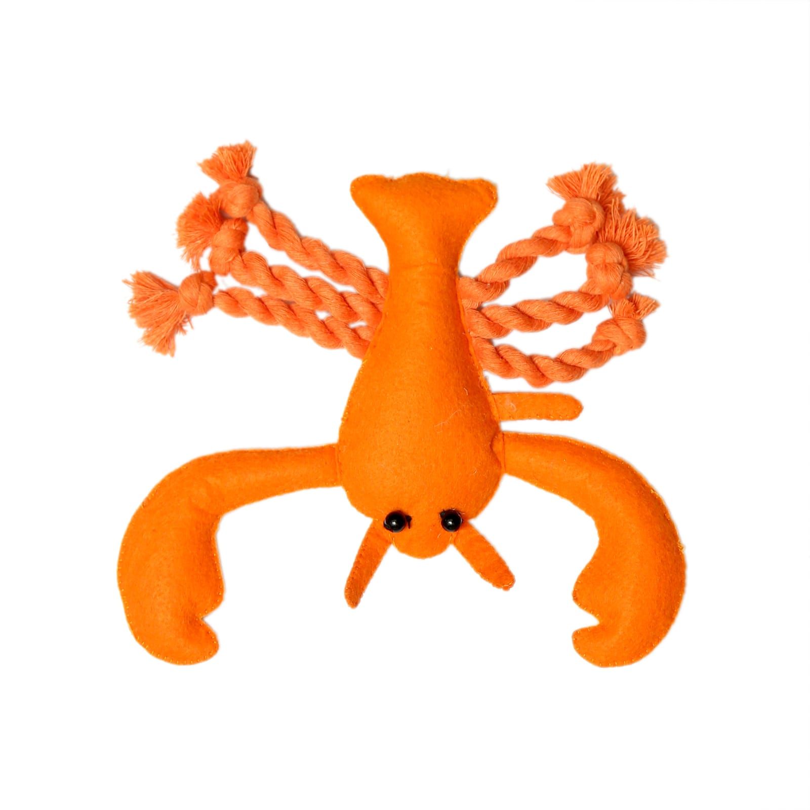 Casper's Crab-Shaped Felt Dog Toy With Rope Legs 7": Interactive Fun For Paws and Jaws!