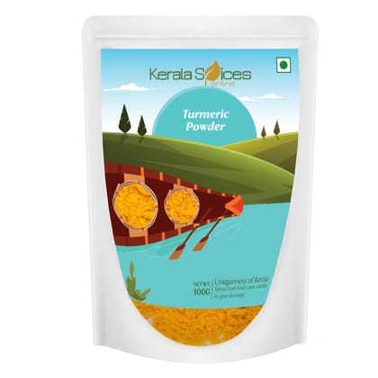 Kerala Spices 100% Pure Turmeric Powder 100gm Artificial Color and Preservatives Free Haldi
