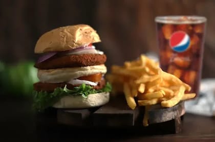 Chef's Special Chicken Jumbo Burger Meal __ Jumbo Burger,Crispy Fries,Pepsi