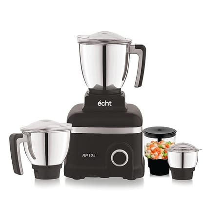 Echt RP 10s Mixer Grinder 1000 Watt,4 Stainless Steel Jars,Wet Jar (1500 ml), Multipurpose Jar (1000 ml), Chutney Jar (300 ml) and Chopper Jar (500ml);3 Speed Control, with 2 years warranty, Black