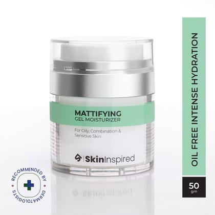 SkinInspired Mattifying Gel Moisturizer for Oily, Combination and Sensitive Skin/Skin Hydrating Light Gel Moisturiser For Men & Women/Oil Free Face Gel Moisturiser/Face Cream (50g)