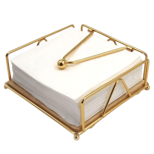 Iron Napkin Holders for Dining Table and Kitchen Iron Holder Table, Tissue Paper Stand (Golden)
