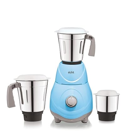 Echt RC 5s Mixer Grinder 550 Watt, 3 Stainless Steel Jars,Wet Jar (1500 ml), Multipurpose Jar (1000 ml), Chutney Jar (300 ml); with 3 Speed Control, with 2 years warranty, Blue