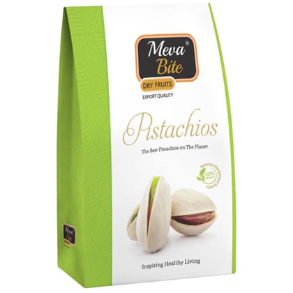 MEVABITE Roasted and Salted Organic Pistachios Hut Box Pack | 100% Pure and Organic Dry Fruit and Nuts (Irani Pistachios, 250 Grams)