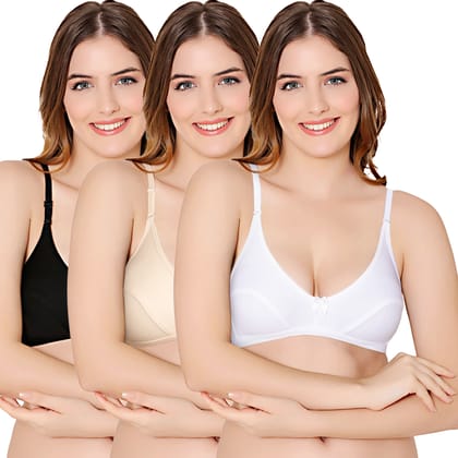 Bodycare polycotton wirefree convertible straps comfortable non padded bra-1531BSW
