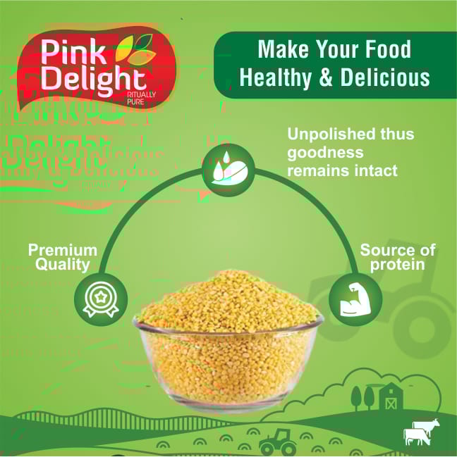 Pink Delight Moong Dhuli Daal | Moong Mogar | Moong Washed | 1 Kg Pack