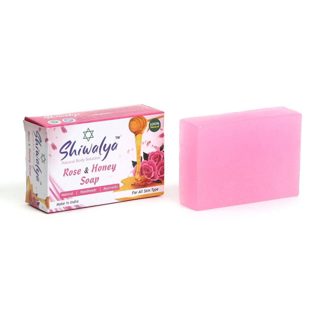 SHIWALYA Natural Rose Honey Handmade Soap | Handmade Bathing Soap | Herbal Soap Soft & Radiant Skin | Suitable for All Skin Types Pack of 4