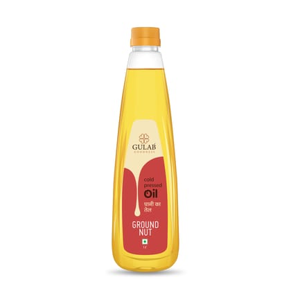 Gulab Cold Pressed Groundnut Oil - 1 Litre | Peanut Oil | Sing Tel | Kolhu/Kachhi Ghani/Chekku/Wood Pressed | Natural Oil | Chemical Free