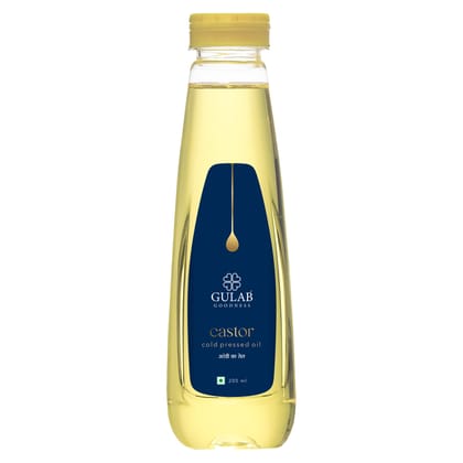 Gulab Cold Pressed Castor Oil (Arandi Oil) - 200 ml | 100% Pure and Natural | For Stronger Hair, Skin and Nails | Baby Massage| Constipation | No Mineral Oil and Silicones