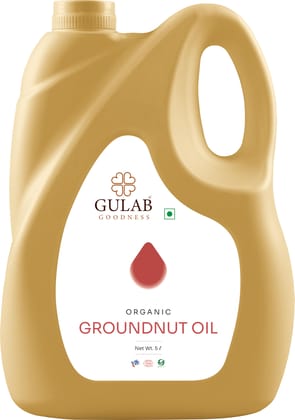 Gulab Organic Filtered Groundnut Oil/Peanut Oil - 5 Litre