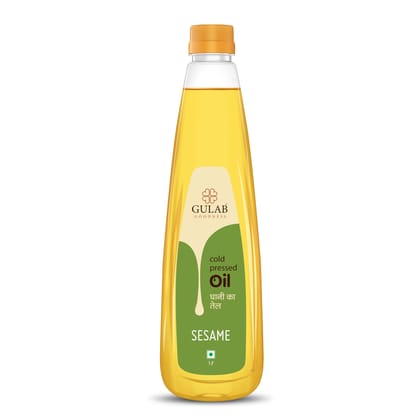 Gulab Cold Pressed Sesame Oil - 1 Litre | Gingelly Oil | Til Tel | Wood Pressed/Virgin Oil/Kolhu/Chekku/Ghani Oil | Natural