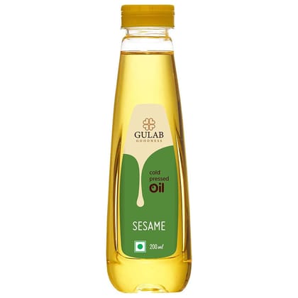 Gulab Cold Pressed Sesame/Gingelly Oil (Til Oil) - 200 ML (Virgin, Chekku/Ghani) - Natural and Pure