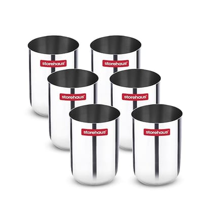 Storehaus Stainless Steel 6 pc Glass Set, Ideal for Home, Restaurants and Family Use, Kitchenware, Silver Storehaus Stainless Steel 6 pc Glass Set, Ideal for Home, Restaurants and Family Use, Kitchenware, Silver