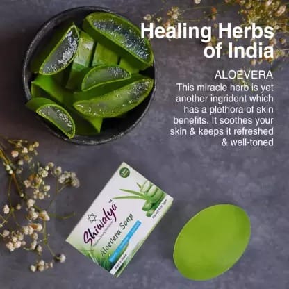 SHIWALYA Natural Aloevera Handmade Soap | Handmade Bathing Soap | Herbal Soap Soft & Radiant Skin | Suitable for All Skin Types (Pack of 2)