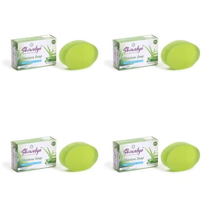 SHIWALYA Natural Aloevera Handmade Soap | Handmade Bathing Soap | Herbal Soap Soft & Radiant Skin | Suitable for All Skin Types (Pack of 4)