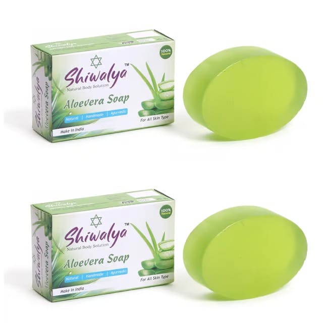 SHIWALYA Natural Aloevera Handmade Soap | Handmade Bathing Soap | Herbal Soap Soft & Radiant Skin | Suitable for All Skin Types (Pack of 4)