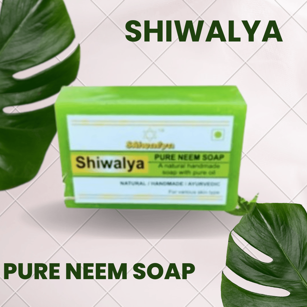 SHIWALYA Natural Neem Handmade Soap | Handmade Bathing Soap | Herbal Soap Soft & Radiant Skin | Suitable for All Skin Types (Pack of 4 )