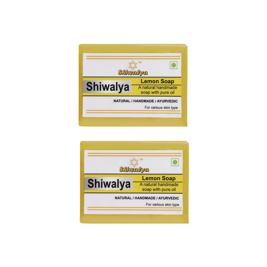 SHIWALYA Natural Lemon Soap || Handmade Bathing Soap || Herbal Soft & Radiant Skin || Suitable for All Skin Types (Pack of 2)
