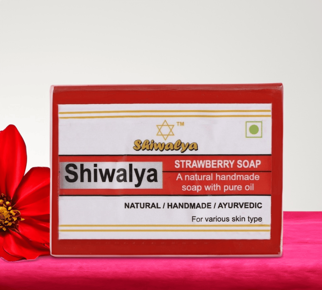 SHIWALYA Natural Strawberry Soap || Handmade Bathing Soap || Herbal Soft & Radiant Skin || Suitable for All Skin Types (Pack of 4 )