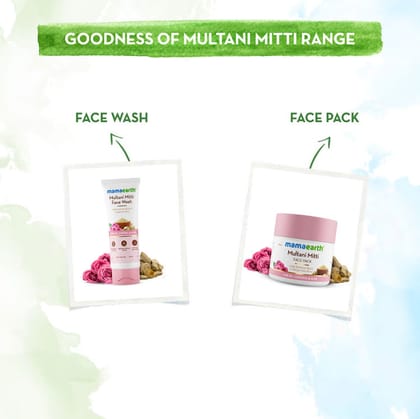 Mamaearth Multani Mitti Face Pack (100 g) + Mamaearth Multani Mitti Face Wash (100ml) PACK of 2