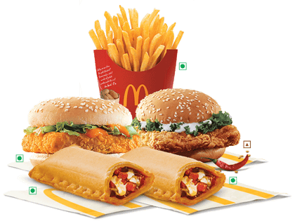 Spicy Paneer/Spicy Chicken Burger(Any 2)+1 Med Fries+2 Puff