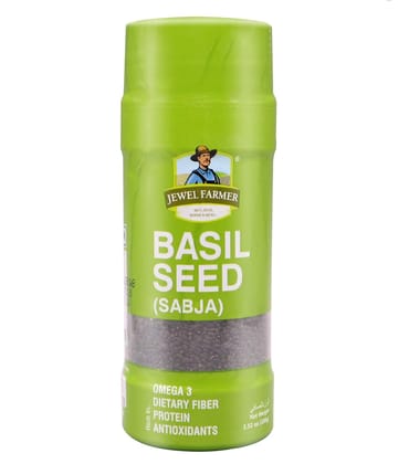 JEWEL FARMER Basil Seed, Tukmariya Herbal Sabja Seeds with Omega 3, Protein, Dietary Fiber & Antioxidant - 100g