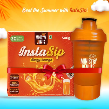 Ministry Of Nuts InstaSip Classic Orange Glucose Powder With Free Sipper(600Ml, Refill)| For Tasty & Healthy Orange Flavoured Glucose Drink| Provides Instant Energy| Vitamin C Boosts Immunity| Contains Calcium for Intense Bone Health.